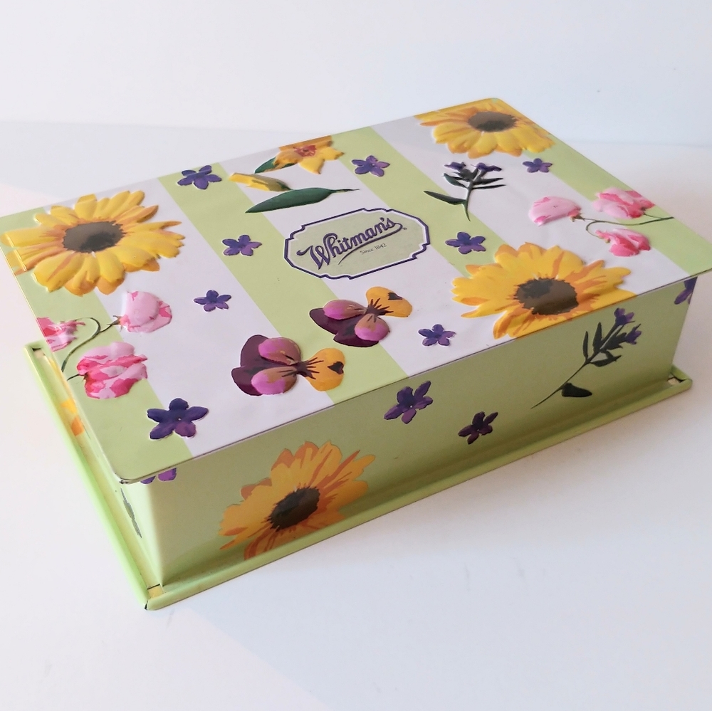 Whitmans Sampler Tin Box Floral Storage